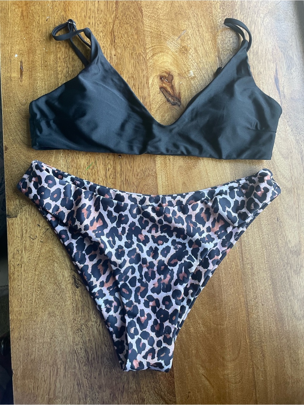Black & Leopard Bikini Set